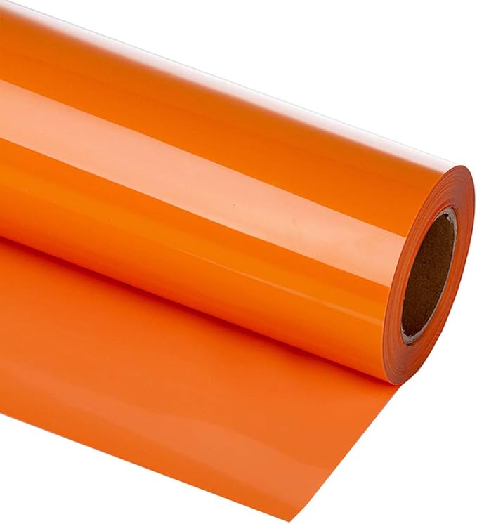 guangyintong Heat Transfer Vinyl Orange HTV Rolls, Matte Surface PVC Material
