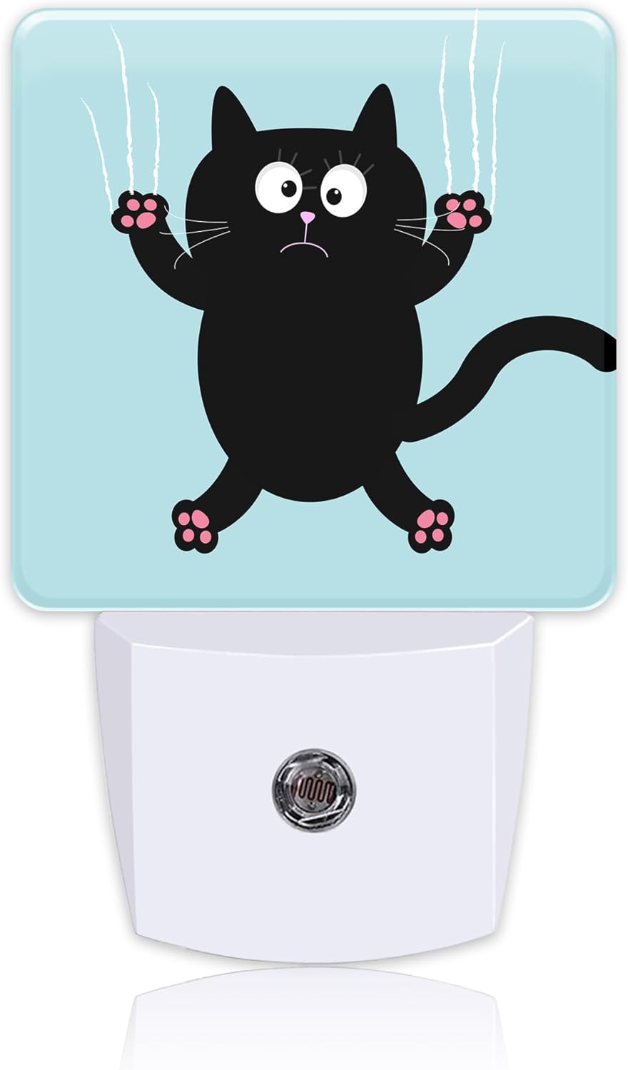 Cartoon Black Cat Claw Scratch Glass Night Light for Kids, LED Night Light Plug into Wall with Dusk to Dawn Sensor for Girls Boys Women Room Decor,Hallway,Kitchen,Bathroom,Nursery,Stairs
