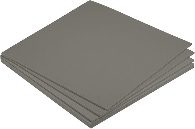 MECCANIXITY EVA Foam Sheets Light Grey 9.8 Inch x 9.8 Inch 3mm Thick Crafts