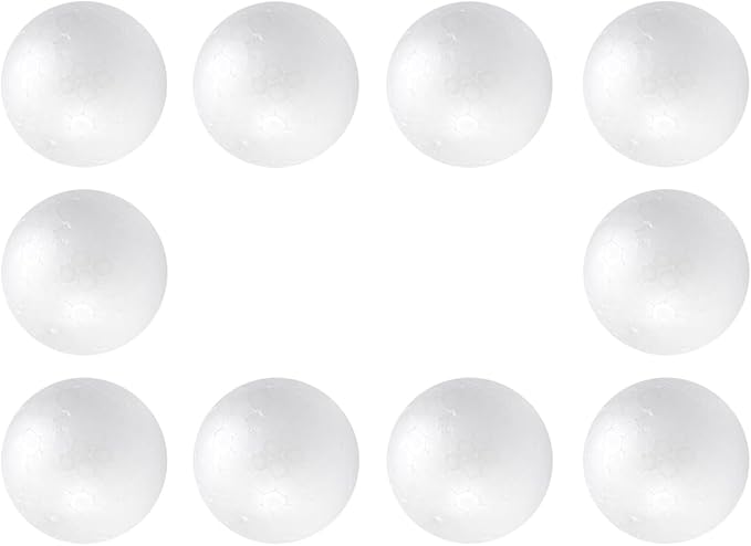 Crafjie 10Pack 2.36Inch Craft Foam Balls White Smooth Polystyrene Foam Ball