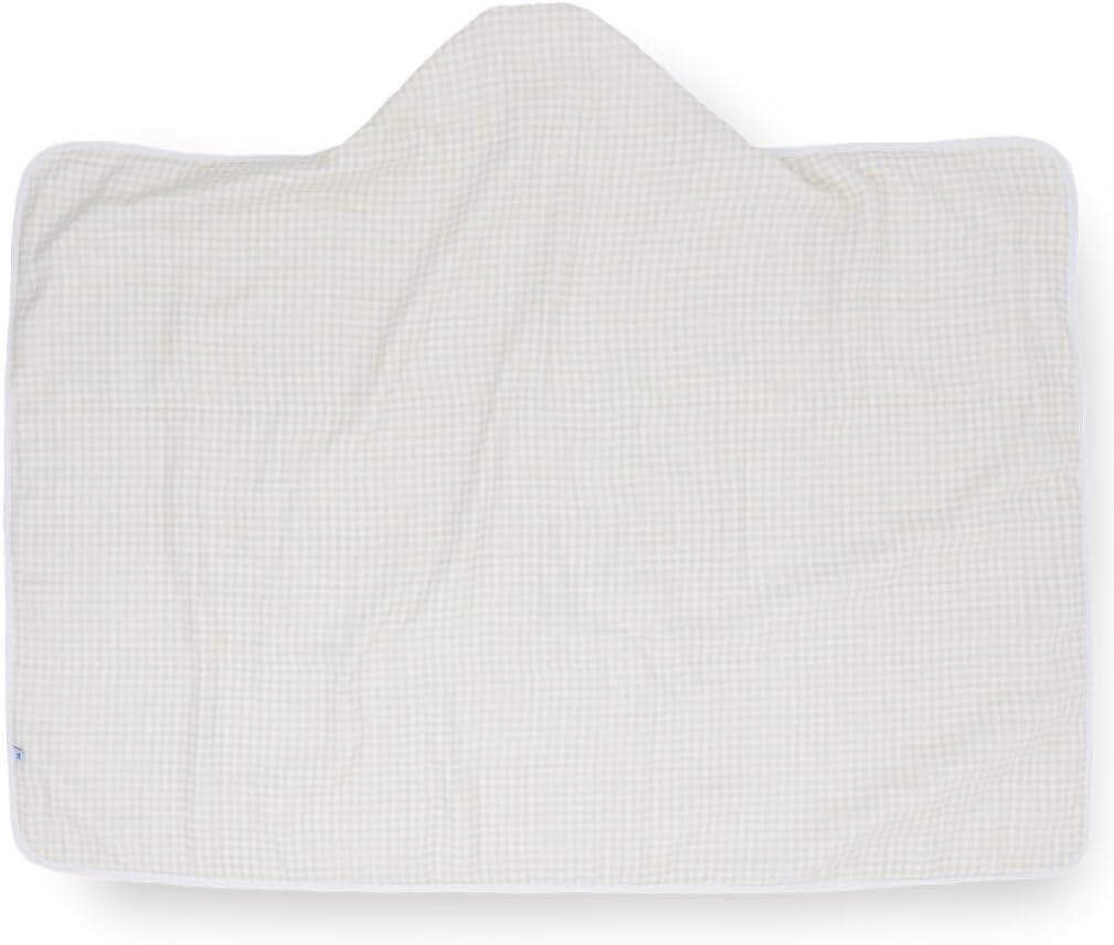 Little Unicorn Premium Hooded Bath Towel| Absorbent Cotton & Terry Blend | Larger Size, 1-6 Years (Tan Gingham)