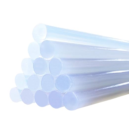 50 PCS Mini Round Hot Glue Sticks，4 x 0.28-Inch Glue Gun Sticks，Clear,