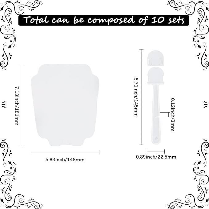 10Pcs PVC Hand Fan Paddle Fans Handheld Clear Plastic Blank Pocket Flowerpot