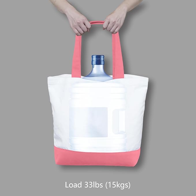 TOPDesign 3-Pack Super Strong Large 12oz Cotton Canvas Tote Bags, Reusable