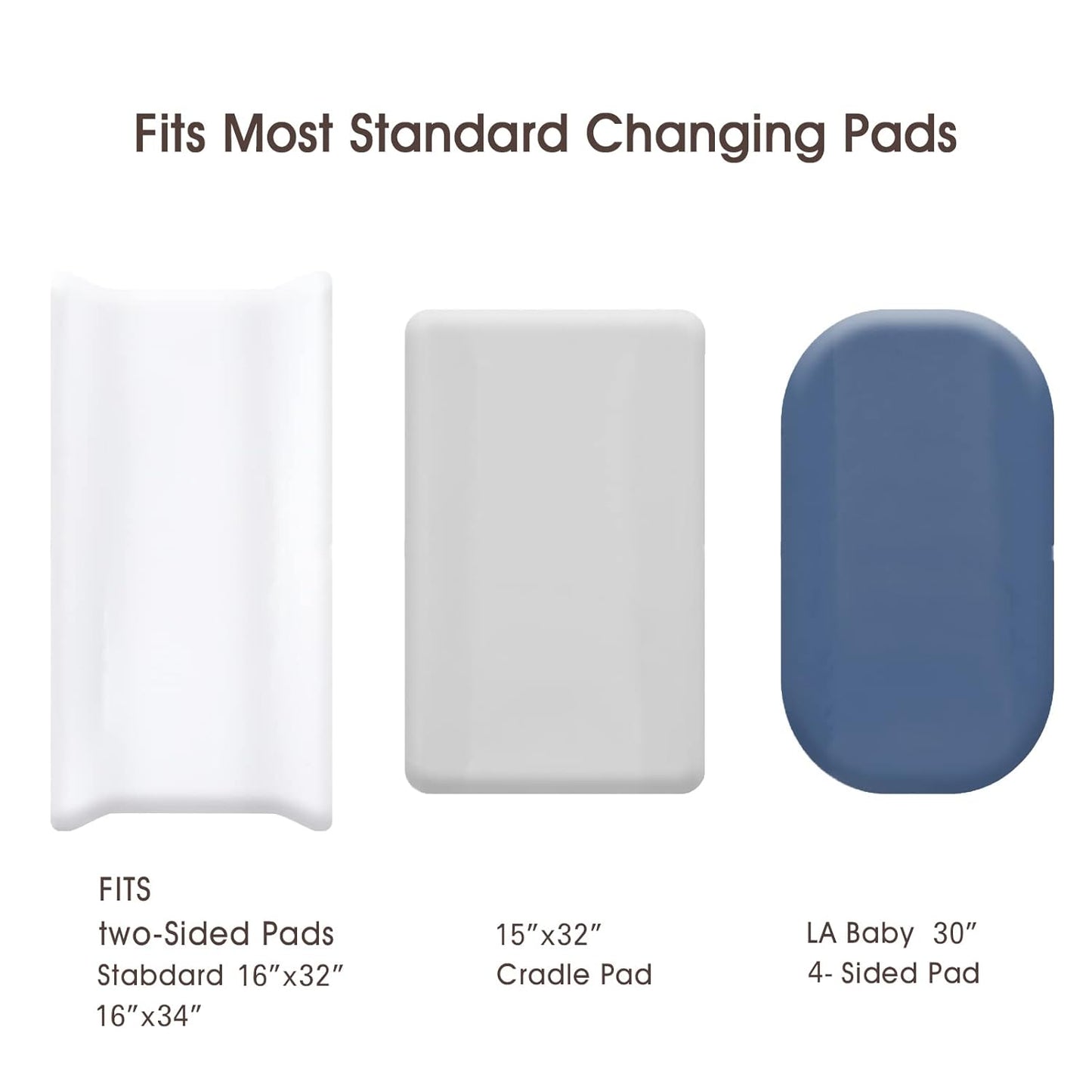 david's Kids 3 Pack Changing Pad Cover Set, Ultra Soft Breathable Cozy Microfiber Diaper Change Table Sheets for Baby Boys Girls Netural, Fit Most Changing Pads, White & Light Grey & Navy Blue