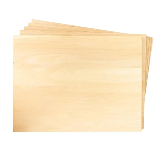 5 Pack Unfinished Basswood Sheet 12x16x3/16 Inch Thick Plywood Board Wooden