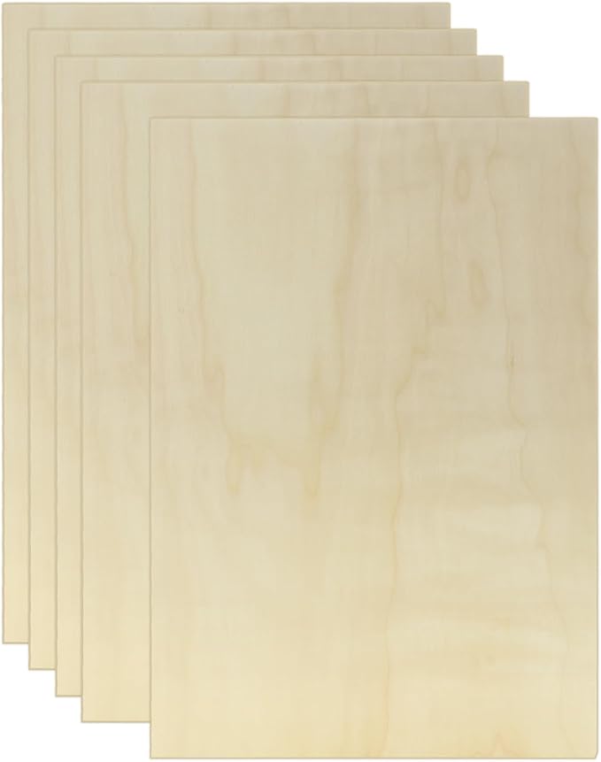 5 Pack Basswood Sheets for Crafts, Pyrography, Wood Engraving, Wood Burning