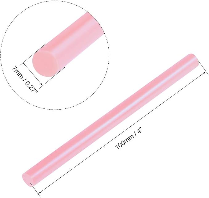 uxcell Mini Hot Glue Sticks for Glue Gun 7mm x 100mm Pink 12pcs