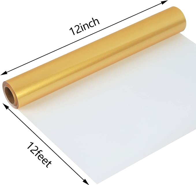 guangyintong Soft Metal Heat Transfer Vinyl Shiny Golden HTV Rolls, HTV Vinyl