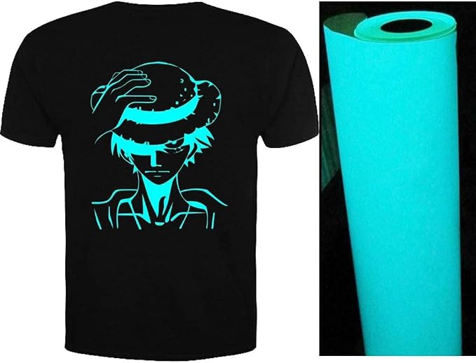 guangyintong Glow in The Dark Heat Transfer Vinyl Rolls, PU Elastic HTV Vinyl