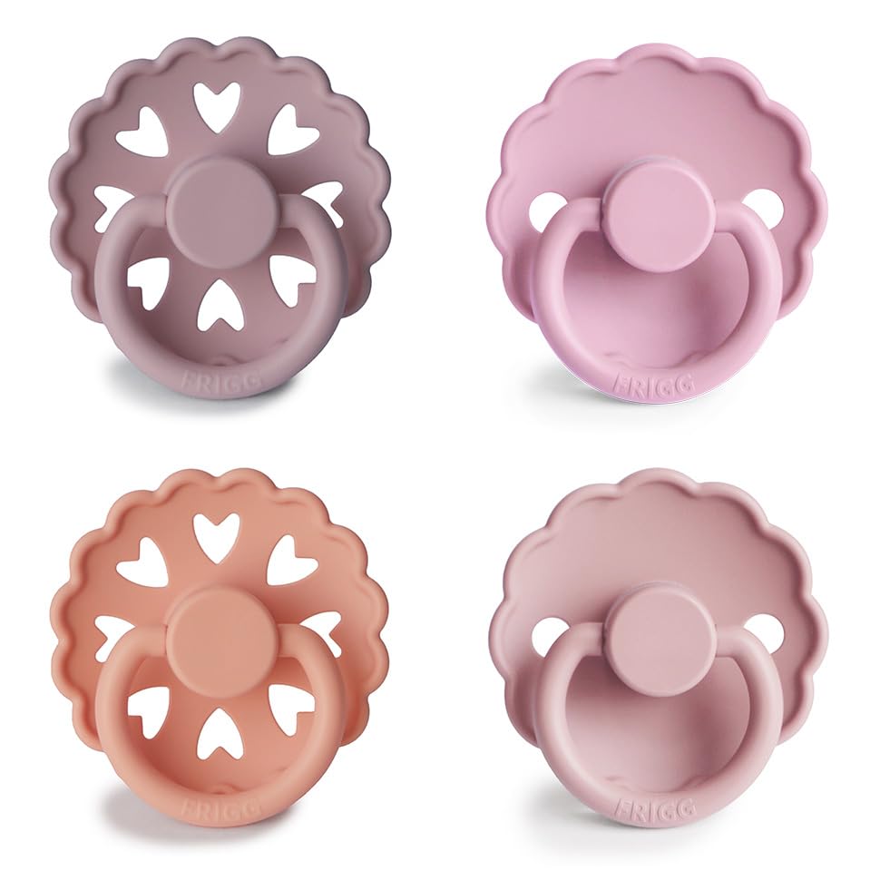 FRIGG SilkySoft Silicone Baby Pacifier 4-Pack Sunset Bliss | Made in Denmark | BPA-Free (0-6 Months)