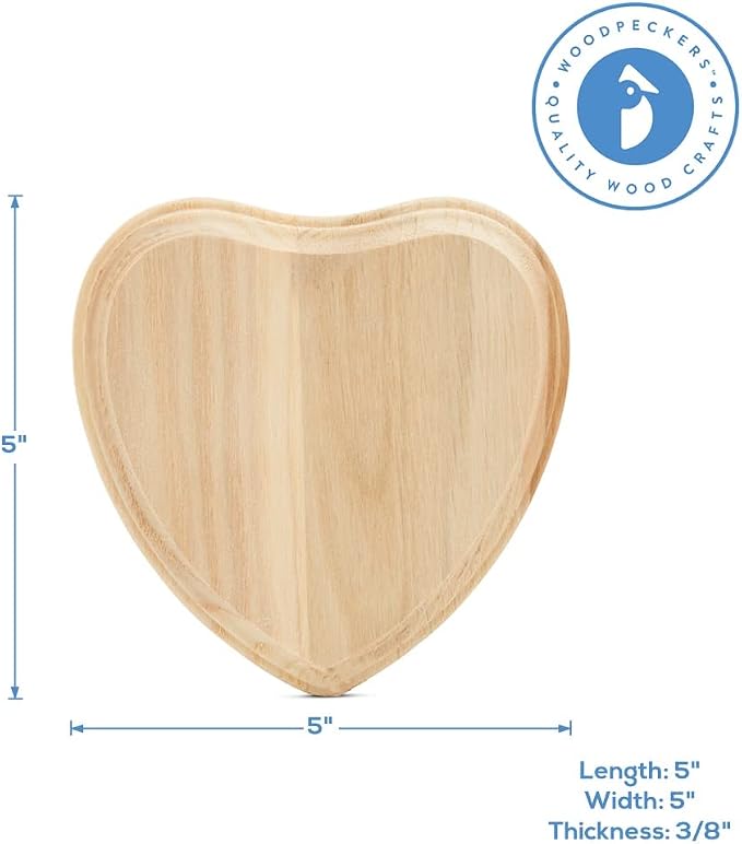 Small Wooden Hearts 5 inch, Valentine's Craft, Mother's Day Craft, Small Wooden