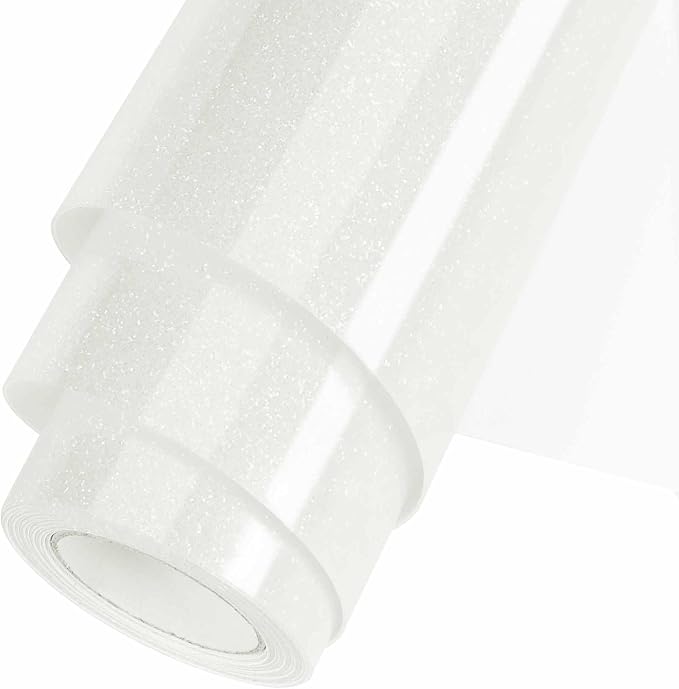 Iris White Glitter HTV Heat Transfer Vinyl Roll 12inch x 10 ft