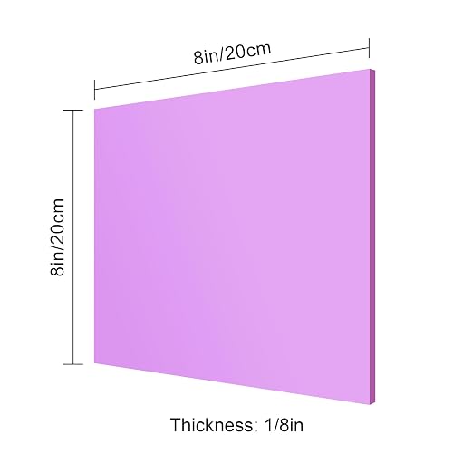 8x8 Inches Purple Mirror Acrylic Sheet – 2 Pcs Reflective Acrylic Panel
