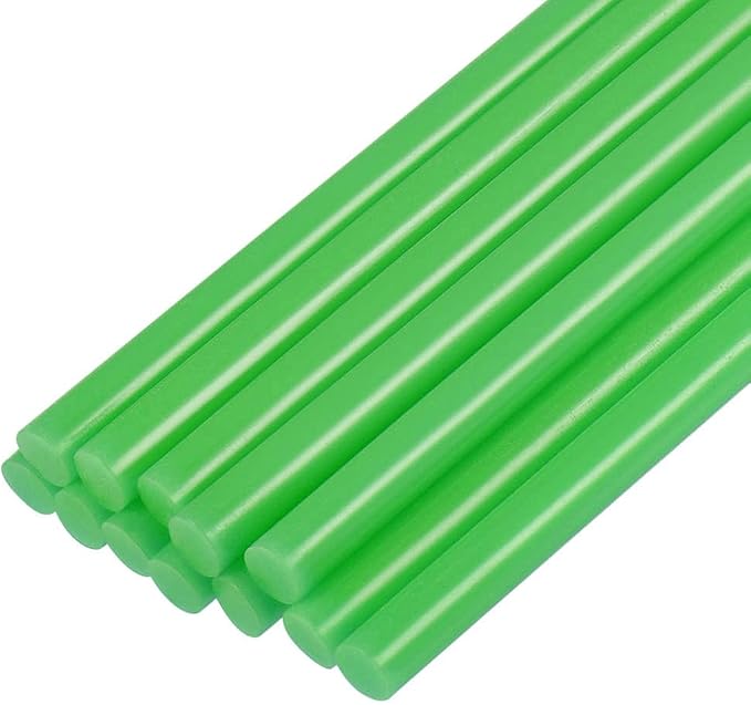 uxcell Mini Hot Glue Sticks for Glue Gun 7mm x 100mm Green 12pcs