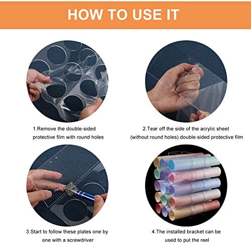 Outus Vinyl Storage Rack Acrylic 15 Holes Vinyl Roll Holder Craft Paper Storage