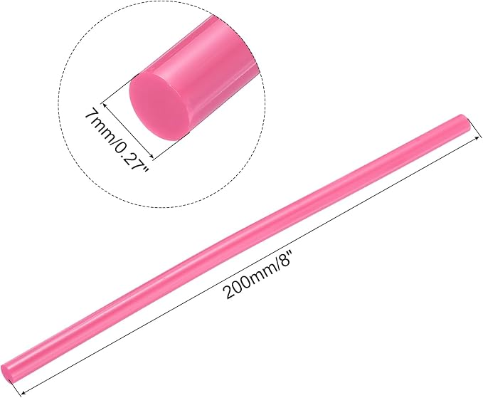 uxcell Mini Hot Glue Sticks for Glue Gun 7mm x 200mm Pink 12pcs