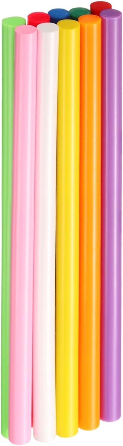 HARFINGTON 10pcs Hot Glue Sticks 0.43" Dia x 9.84" Long EVA Mini Hot Melt