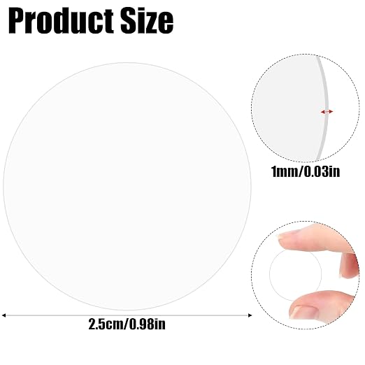 30Pcs 1 inch Clear Acrylic Discs Acrylic Circle Blanks | 0.04inch Thick Round