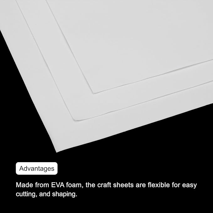 MECCANIXITY EVA Foam Sheets White 19.7 Inch x 35.4 Inch 1mm Thick Crafts Foam