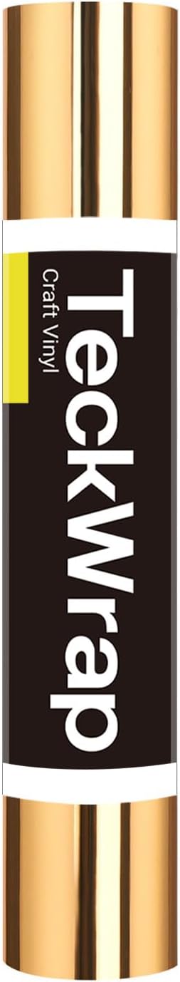 TECKWRAP Light Gold Chrome Vinyl Permanent Chrome Gold Adhesive Vinyl Roll