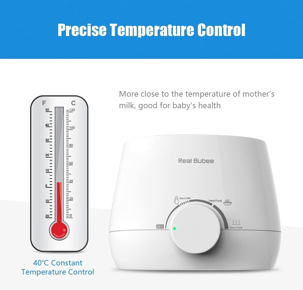 Multifunctional Baby Double Bottles Milk Water Warmer Baby Food Heater Steam Sterilizer 5-Minute Fast Warming Precise Temperature Control Auto Power Off