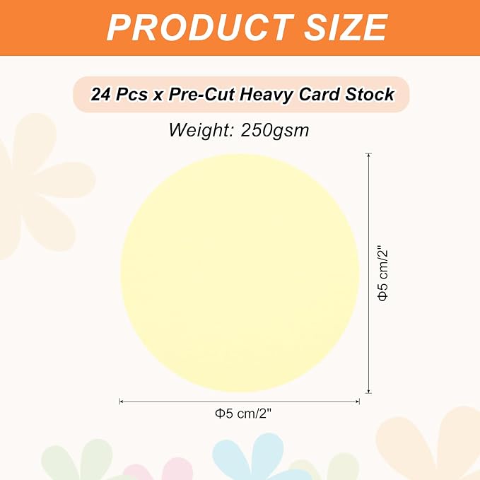 MECCANIXITY 24 Pcs Circle Card Stock, 2 Inch Round Cutouts Paper Thick