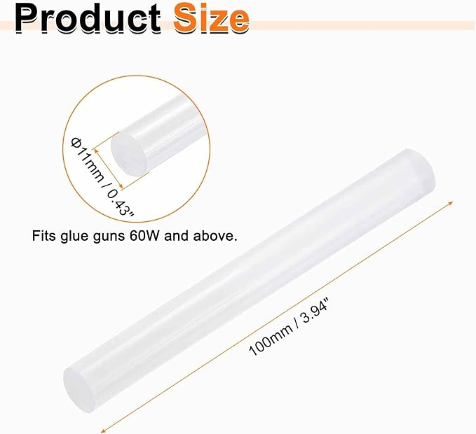 HARFINGTON 10pcs Hot Glue Sticks 0.43" Dia x 3.94" Long EVA Mini Hot Melt