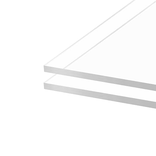 KAITELA Clear Acrylic Sheet 12" x 12" Cast Plexiglass Square 1/4" Thick