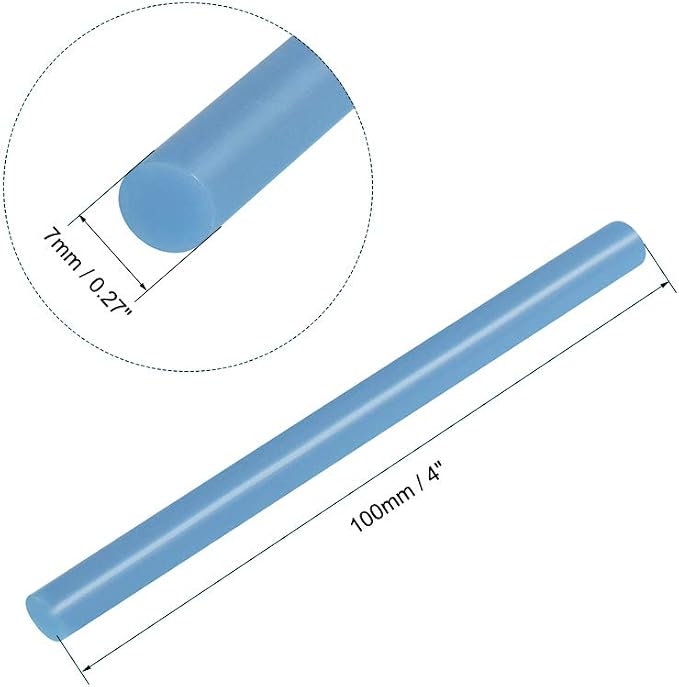 uxcell Mini Hot Glue Sticks for Glue Gun 7mm x 100mm Light Blue 12pcs