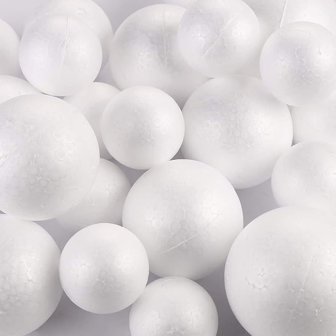 DIYASY 20pcs White Foam Balls 2-3 inch Foam Polystyrene Craft Balls