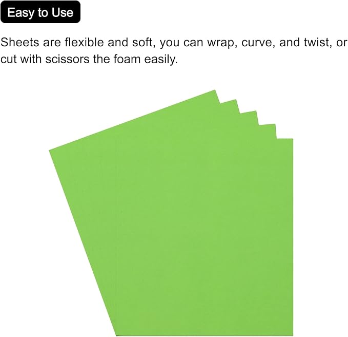 MECCANIXITY EVA Foam Sheets Green 19.7 Inch x 17.7 Inch 0.8mm Thick Crafts Foam