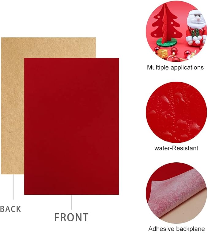 YaoHui 3PCS Self Adhesive Felt Sheets, Peel & Stick Felt Adhesive Sheets