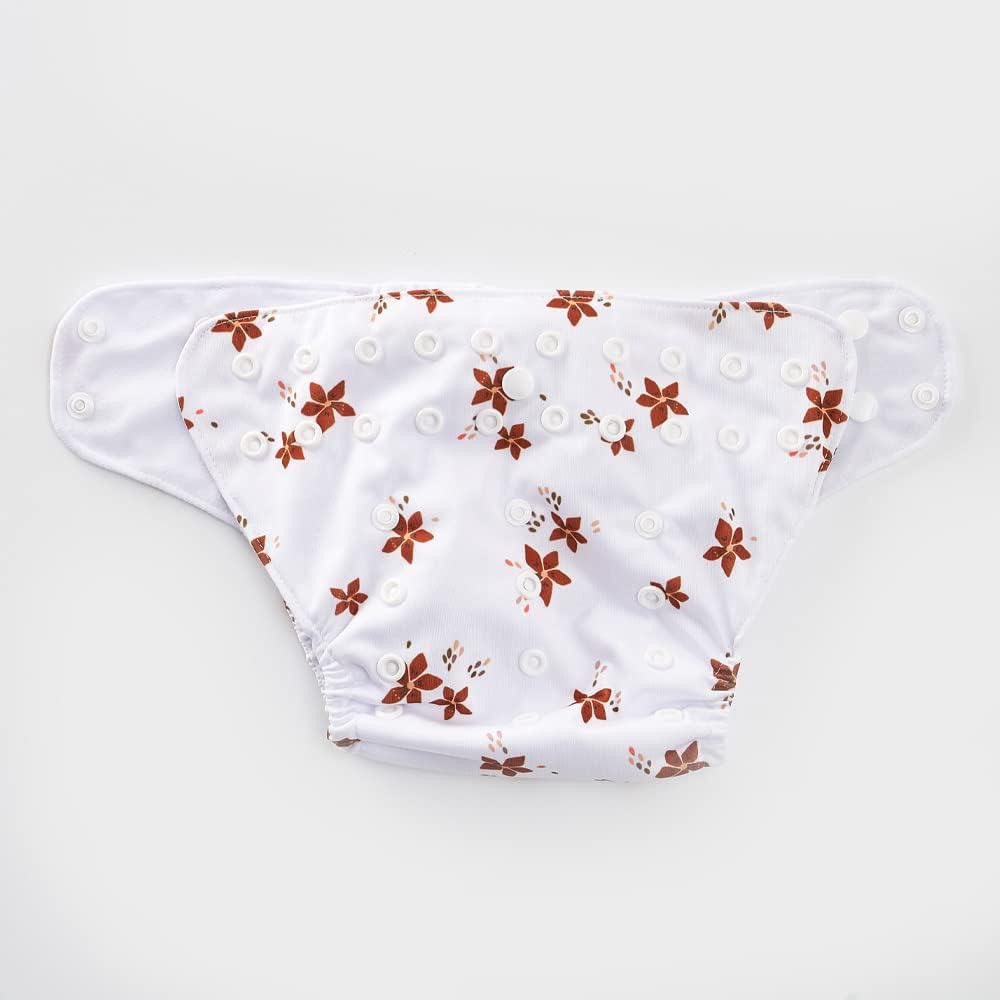 HappyFlute 9 Sets Newborn Baby Cloth Pocket Diapers One Size Adjustable Reusable for Baby Boys and Girls(6-33 pounds,0-3 Years),One Wet Bag+4Diapers and 4Inserts