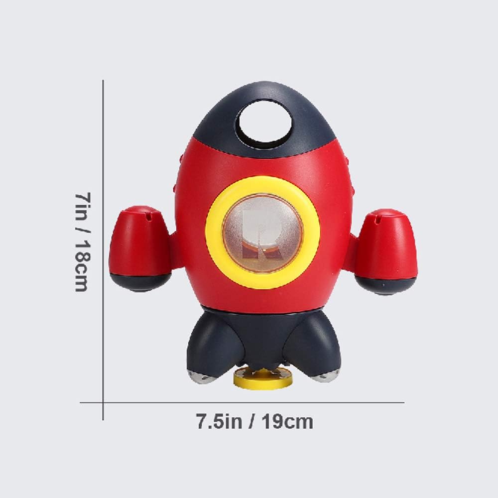 Bath Toys, Space Rocket Bath Toys for Toddlers 1-3, Spray Water Baby Bathroom Toys with Rotating Fountain, Shower Bathtub Toys for Toddlers Aged 18 Months 2 3 4 5 Years Old Kids Boys Girls