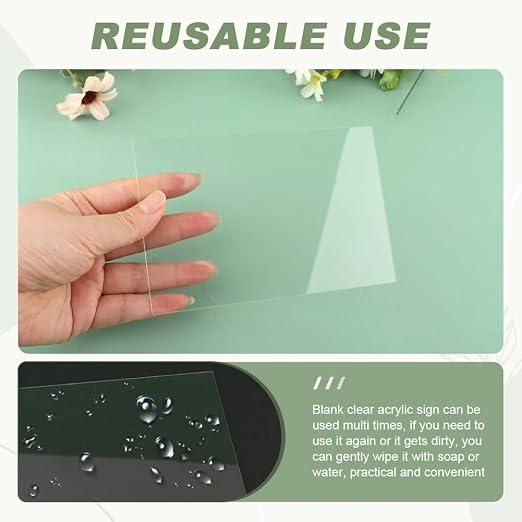 10pcs Clear Acrylic Perspex Sheets, Transparent Acrylic Sheet, 1mm Thick 10 x