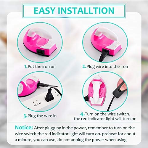 Honoson Mini Craft Iron Mini Heat Press Small Iron 3.93 x 2.36 x 2.76 in