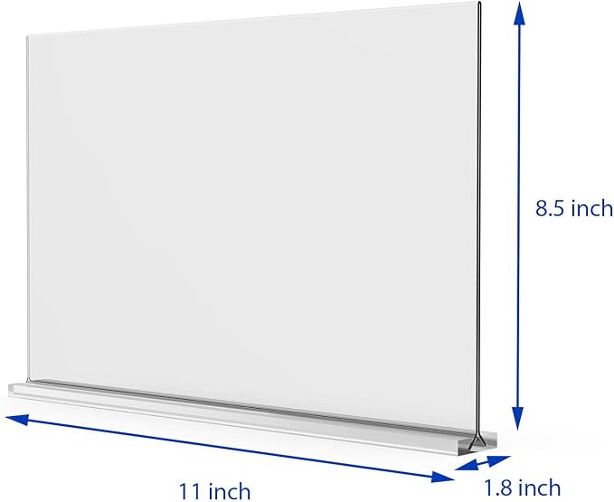 newnewshow Acrylic Sign Holder 11x8.5 Inch 3 Pack Horizontal T Shape