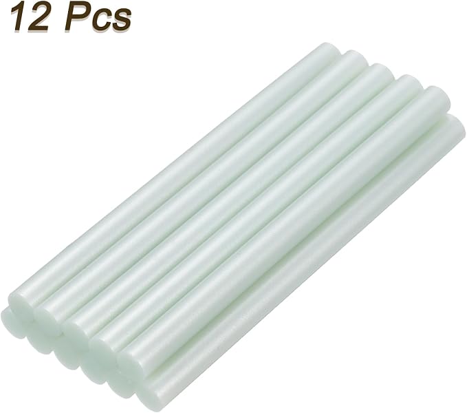 uxcell Mini Hot Glue Sticks for Glue Gun 7mm x 100mm Light Grass Green 12pcs