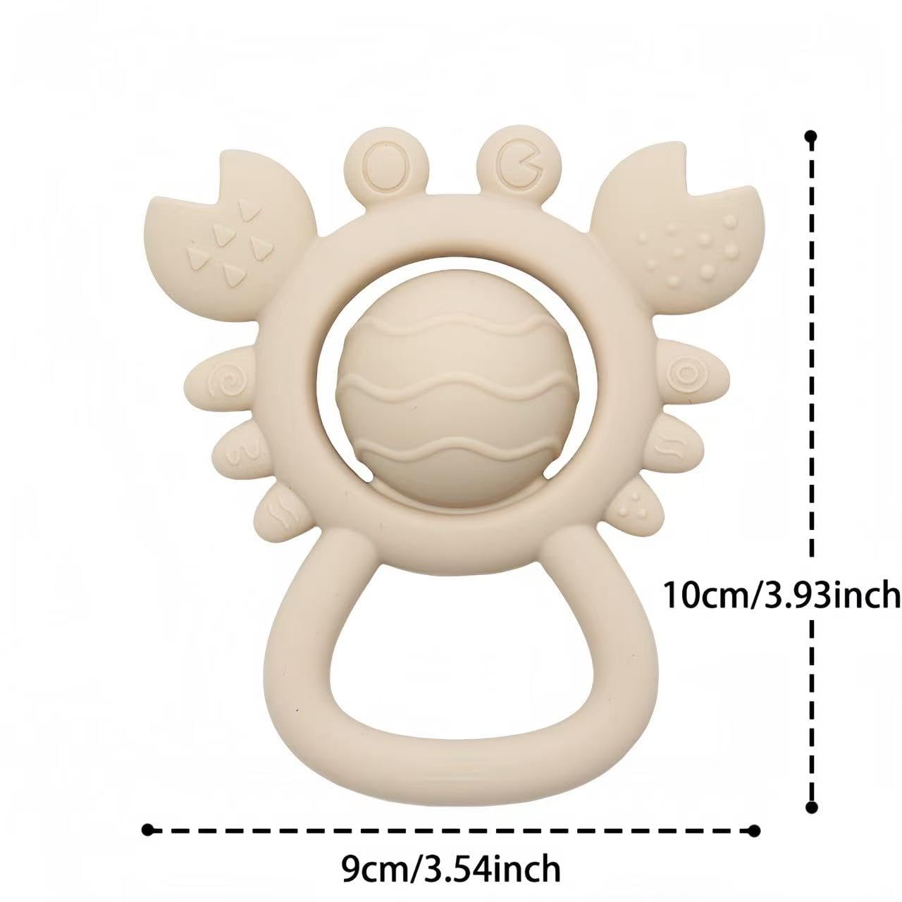 Baby Teething Toys Baby Rattle Toys Food Grade Silicone Rattles and Teethers for Newborn Soft Infants Toddlers Crab Shake Rattle Chew Toy BPA Free Babies Boy and Girl Gift