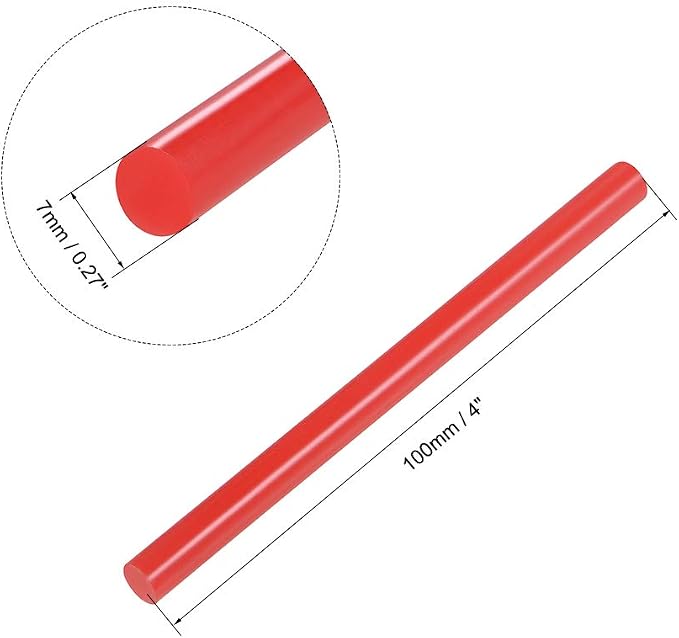 uxcell Mini Hot Glue Sticks for Glue Gun 7mm x 100mm Red 12pcs