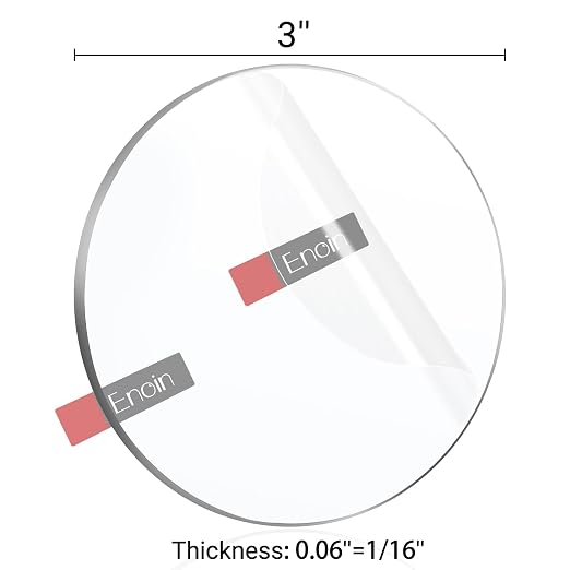 Enoin 30pcs 3 Inch Clear Acrylic Sheets Plexiglass Sheet 1/16 Inch Thick Disc
