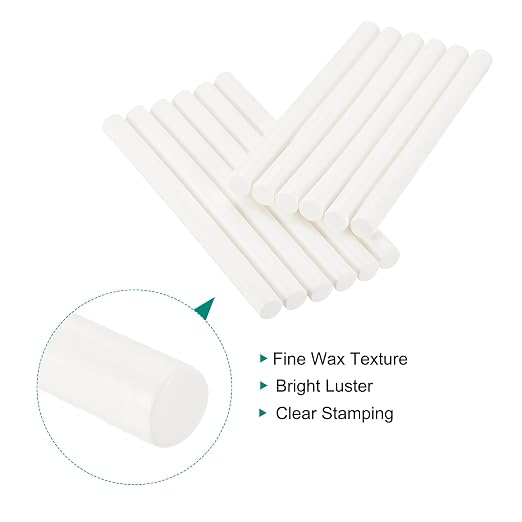 MECCANIXITY 12 Pcs White Cylinder Sealing Wax Stick Glue Gun Wax Seal Rod Craft