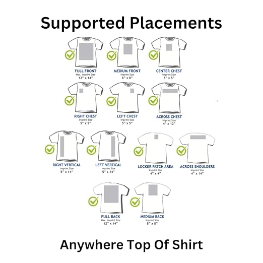 Heat Press Safe T-Shirt Ruler Guide, Neck and Chest Placement