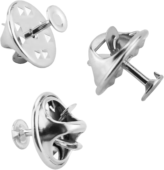 JANYUN 120 Pairs Butterfly Clutch Tie Tacks Silver Locking Pin Back | Metal