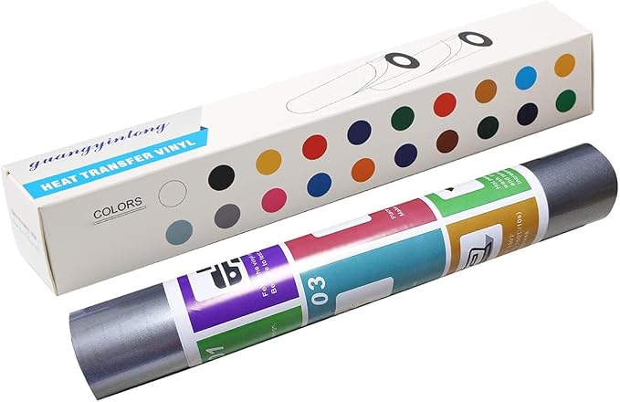 guangyintong Reflective Dark Grey Heat Transfer Vinyl HTV Rolls, Dark Grey HTV