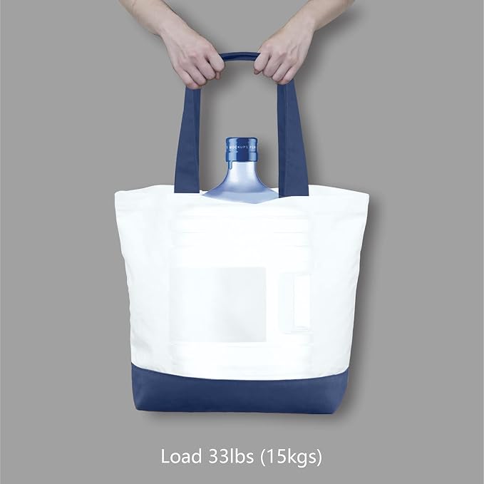 TOPDesign 3-Pack Super Strong Large 12oz Cotton Canvas Tote Bags, Reusable