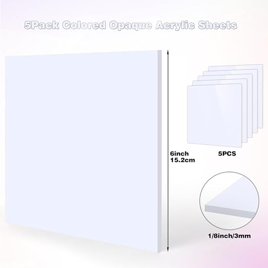 Adrattnay White Acrylic Sheets 1/8 Thick, Opaque Acrylic Sheets Acrylic Panel