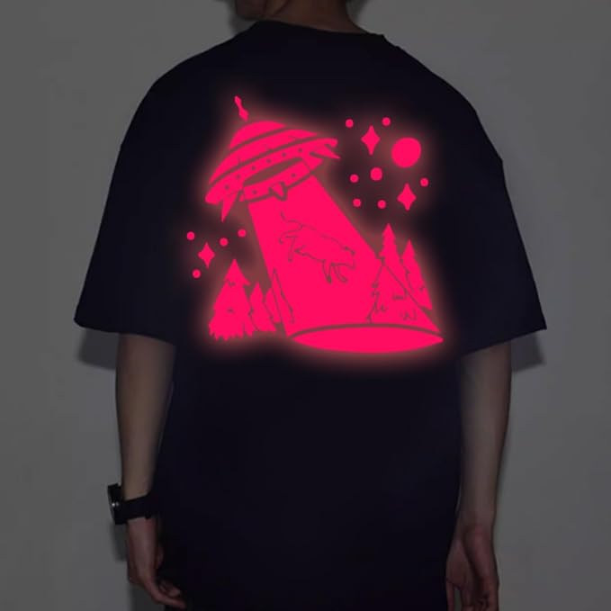 guangyintong Glow in The Dark Heat Transfer Vinyl HTV Rolls, PU Elastic HTV