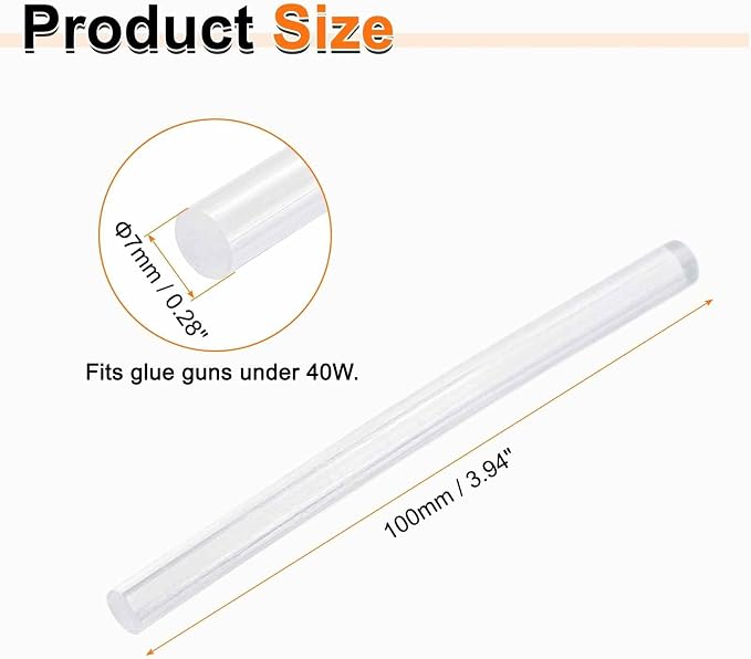 HARFINGTON 10pcs Hot Glue Sticks 0.28" Dia x 3.94" Long EVA Mini Hot Melt